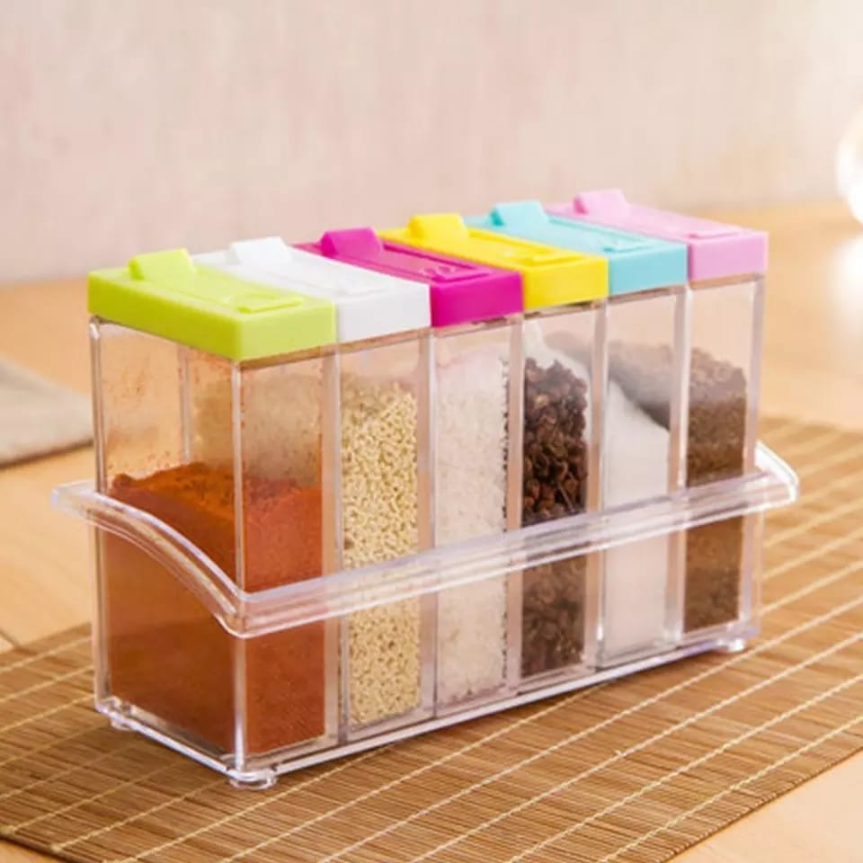 6 Units Transparent Spices Container