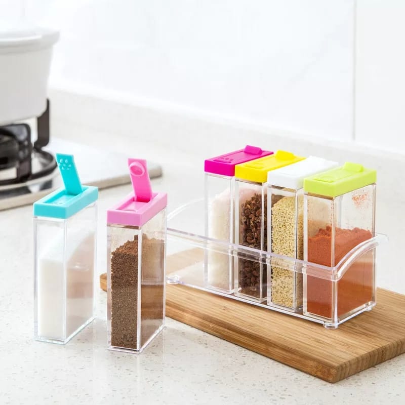 6 Units Transparent Spices Container