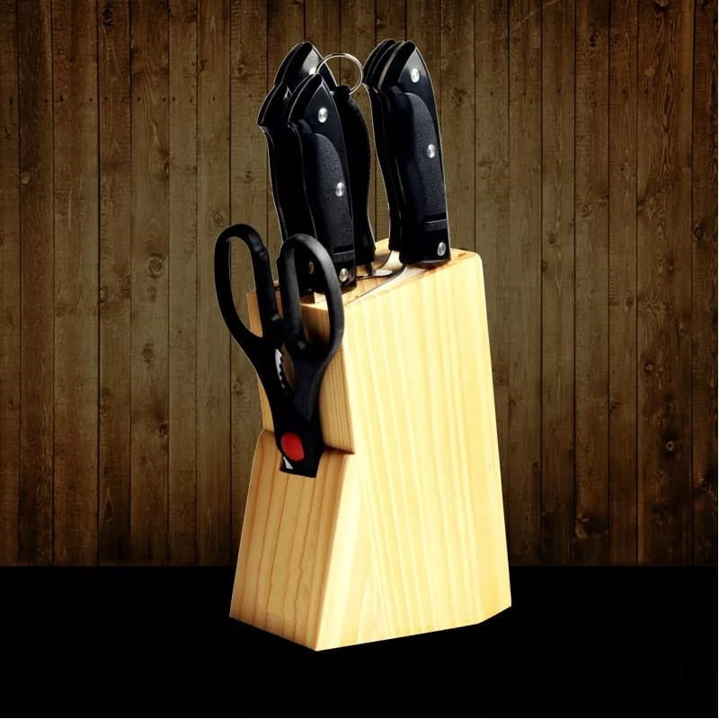 7 Pcs Knife Set With Wooden Stand