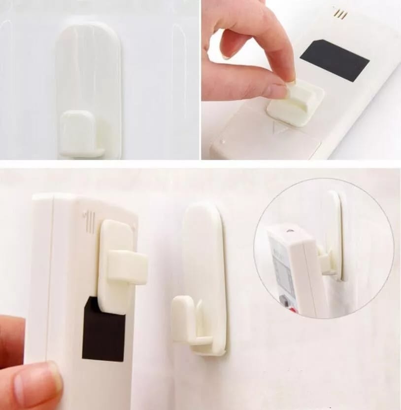 Adhesive Hook Holder Wall Mounted 2 Pcs Set