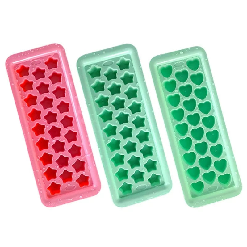 Silicone Pop Up Ice Tray - Flexible Tray for Refrigerator and Freezer (Random Desing)