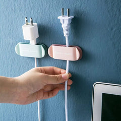 4 PCS Punch Free Self Adhesive Wall Cable Holder Hook Organizer