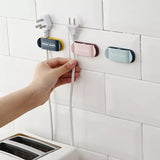 4 PCS Punch Free Self Adhesive Wall Cable Holder Hook Organizer