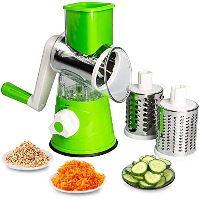 Manual Rotary Tabletop drum grater green