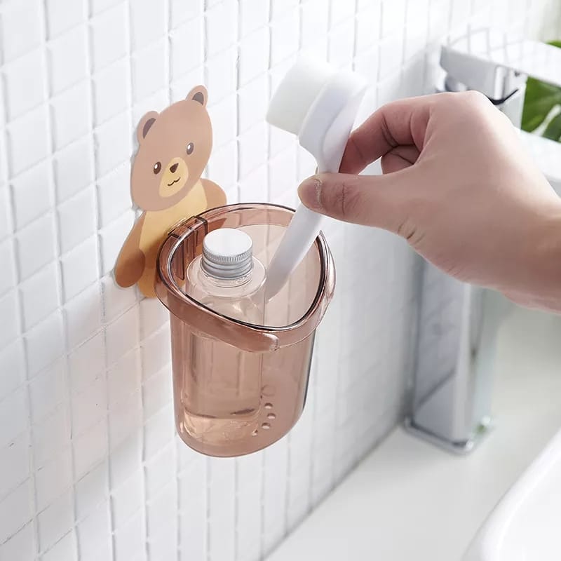 Bear Toothbrush Holder Cup Wall Mounted