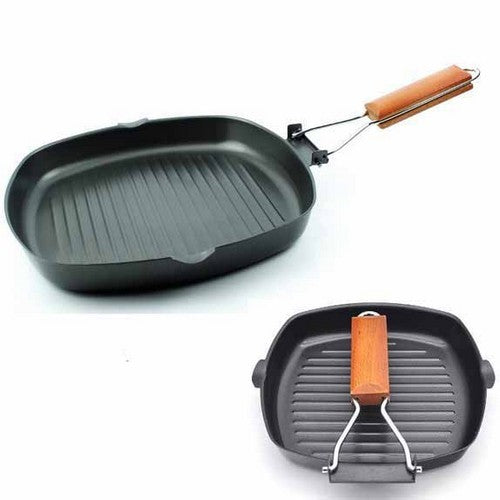 Grill Pan With Folding Handle