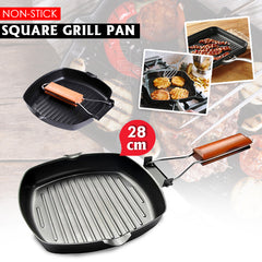 Grill Pan With Folding Handle