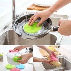 2 Pcs Silicone Sponge Dish Washing