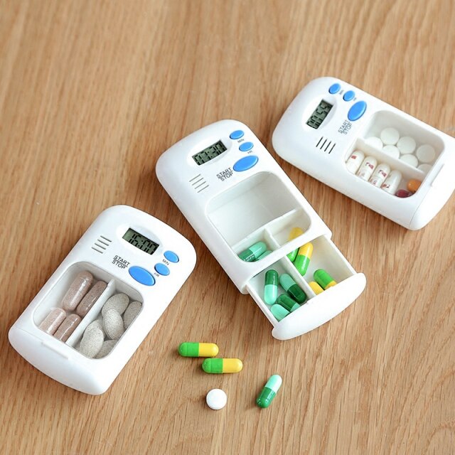 Pills Storage Case With Alarm Timer Clock