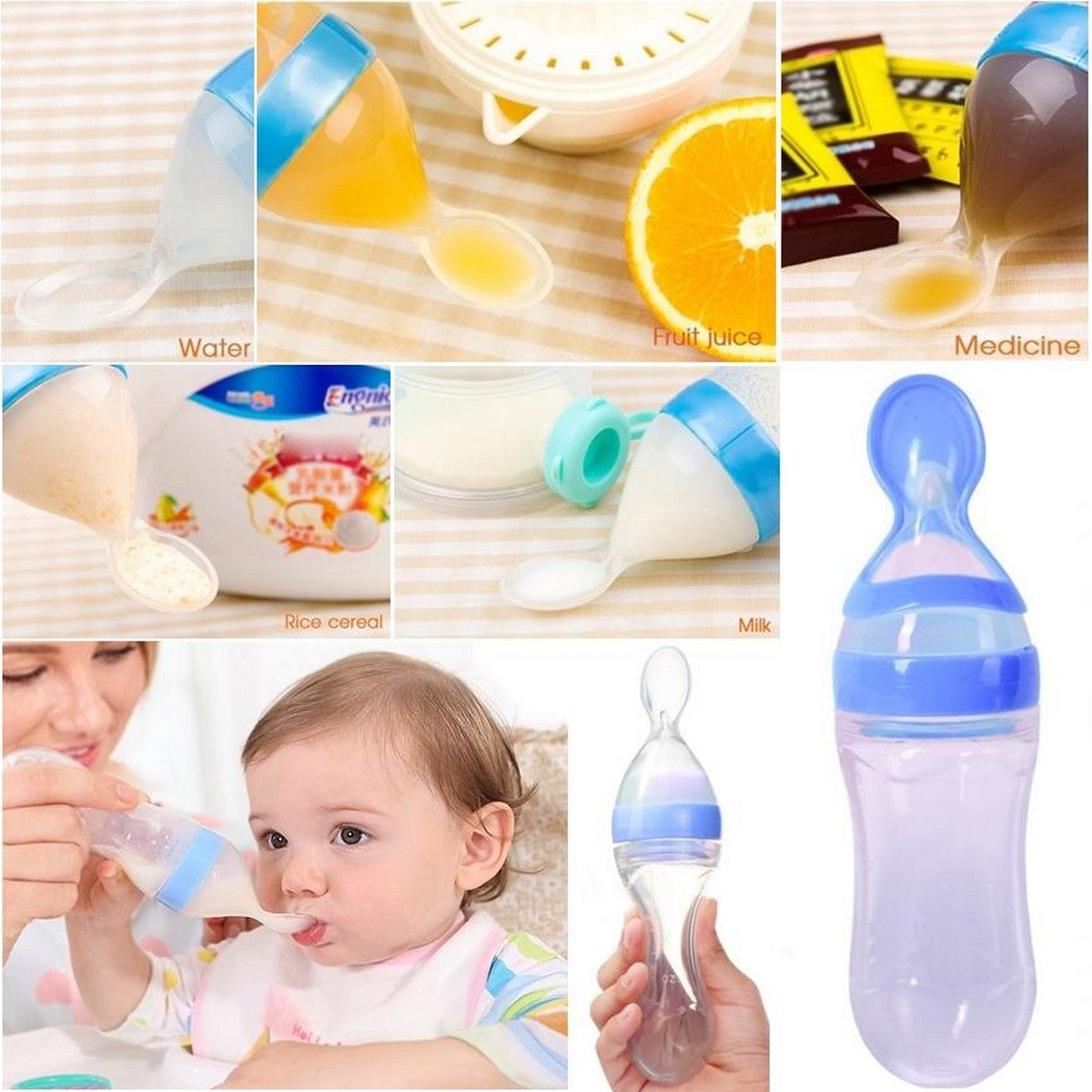 Baby Feeding Bottle With Spoon