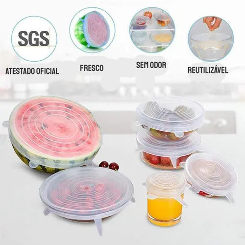 6 Pcs Silicone Covers Lid – Airtight Bowl Cover Lid