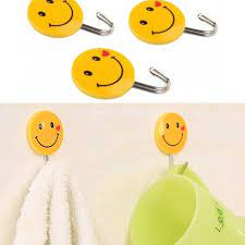 3 Pcs Smiley Hooks Key Holder