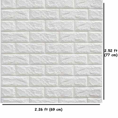 Pack Of 4 3D Foam Brick Wall Sheets