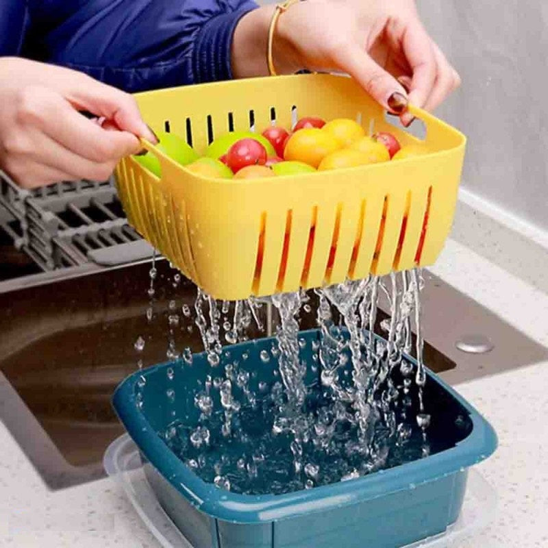 Double-Layer Drain Basket With Lid