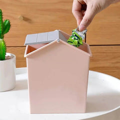 Mini Trash Can Bucket House Shape