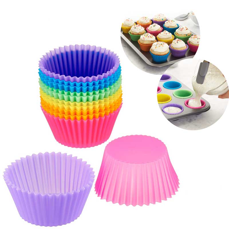 6 Pcs Cup Cake Mould Set Silicone