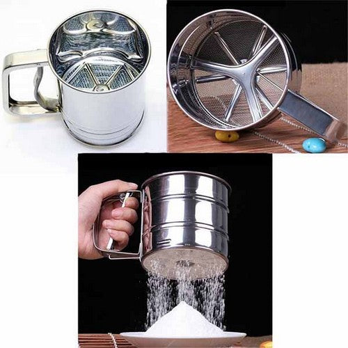 Flour Filter Stainless Steel - With Handle & Smooth Filter
