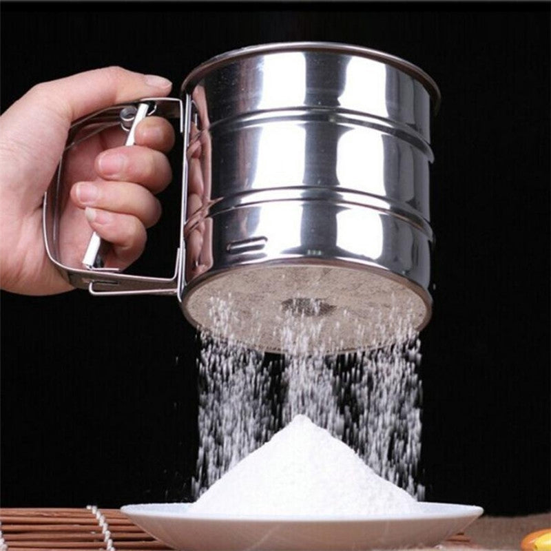 Flour Filter Stainless Steel - With Handle & Smooth Filter
