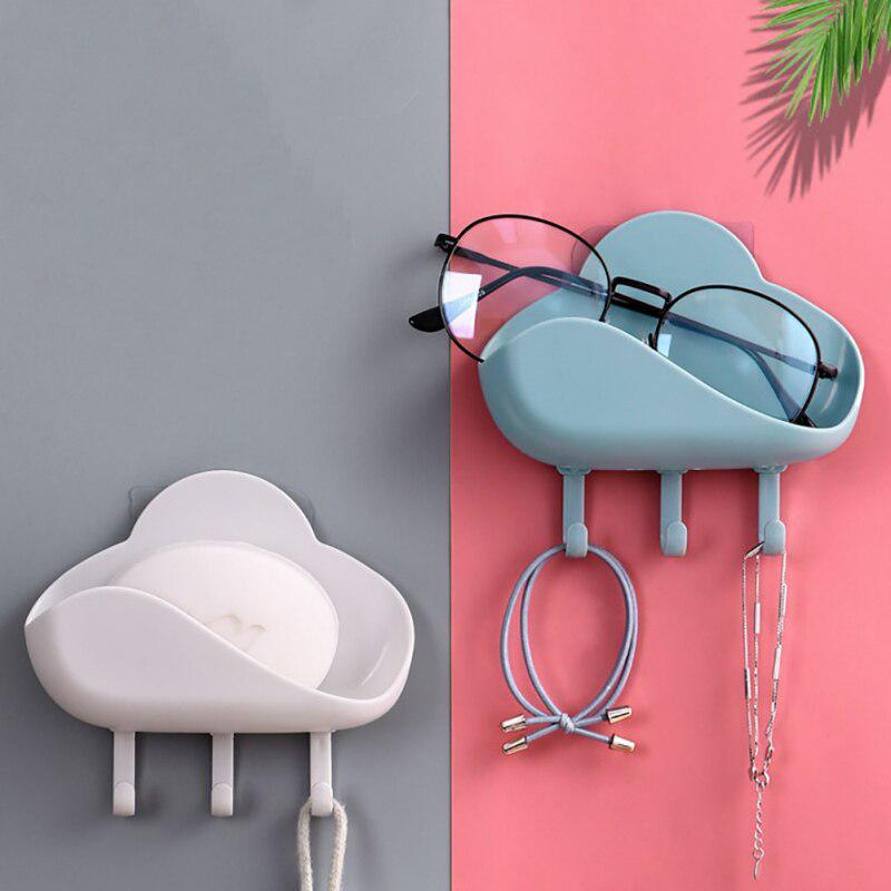 Cloud Shape Drain Soap Holder With Hook