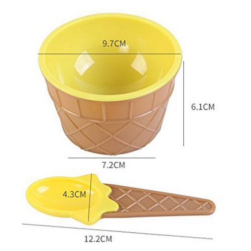 Ice Cream Cups Set - 4 Cups & 4 Spoons