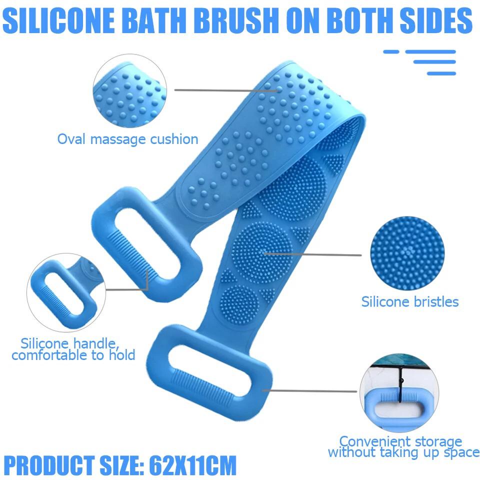 (Pack of 2) Silicone Shower Scrubber Belt