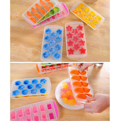 Silicone Pop Up Ice Tray - Flexible Tray for Refrigerator and Freezer (Random Desing)