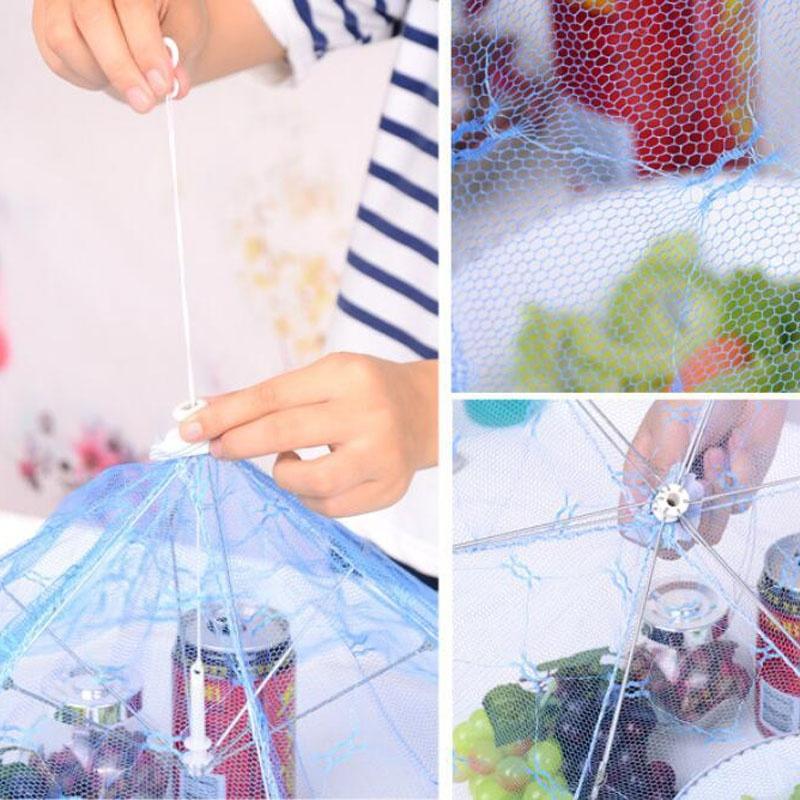 Foldable Umbrella Food Cover Picnic Kitchen Anti Fly Mosquito Net