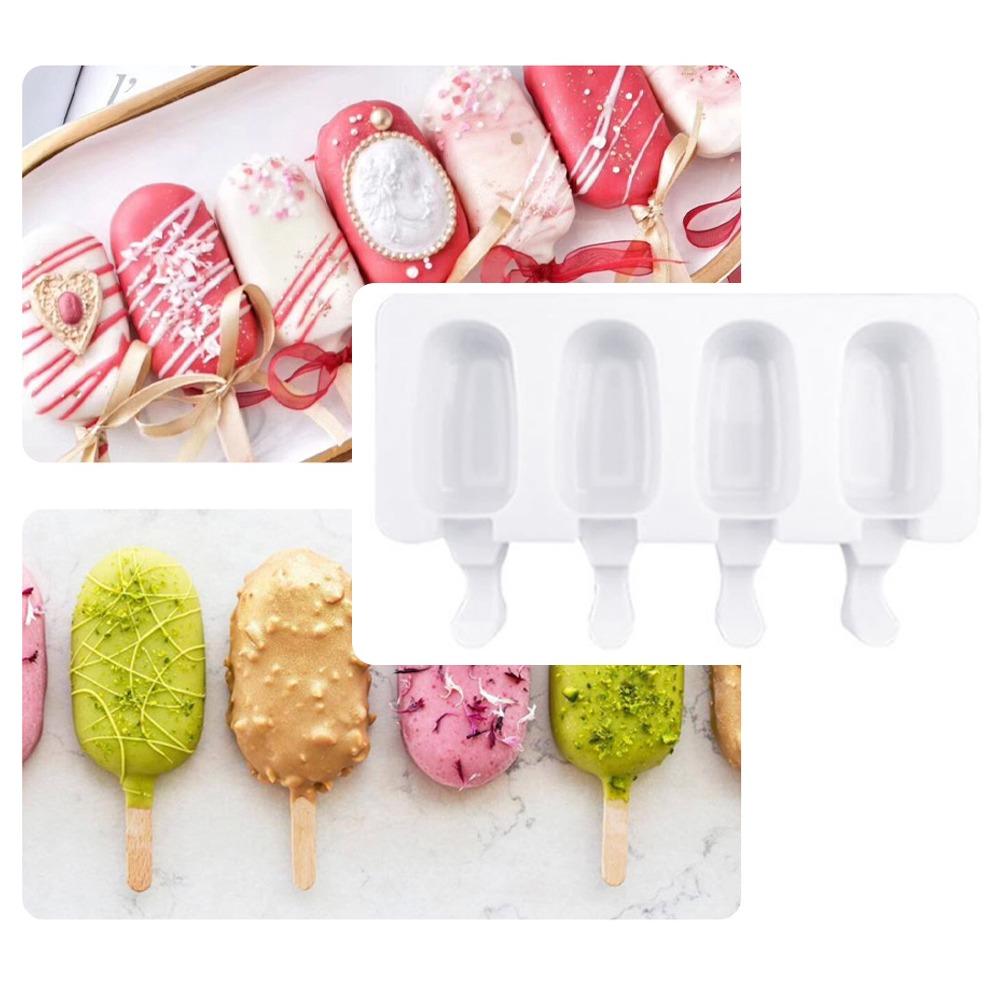 2 pcs Silicone Ice Cream Mold Stripe Ice Cube Tray