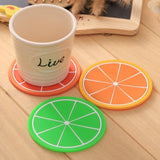 6 pcs Colorful Silicon Fruit Coaster Tea Cup mat Drink Holder