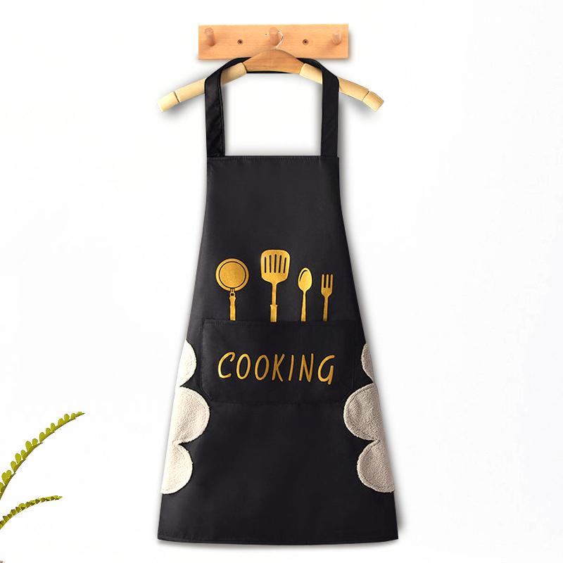 Hand-wiping kitchen Household Cooking Apron Men Women Oil-proof Waterproof