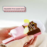 Mini USB Rechargeable Cartoon Ice Cream Shape Handheld Humidifier Cooling Fan