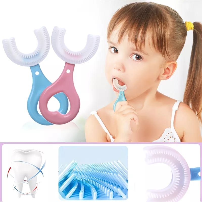 Silicone Baby Toothbrush U Shaped 360 Degree