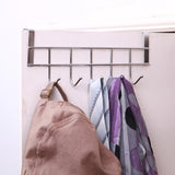 Kitchen Bathroom Stainless Steel 5 Hook Clothes Door Hanger