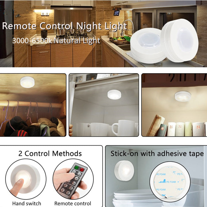3 Pcs Wireless LED Lights Closet Lights with Remote Control