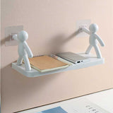 Creative Bathroom Storage Shelves White Doll Villain Shelf Wall Hanging