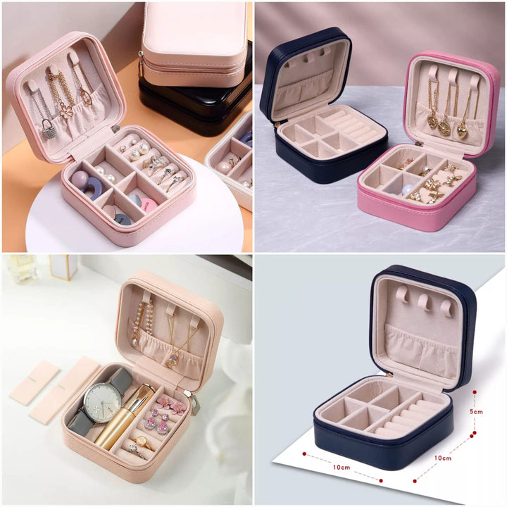 Portable Jewellery Box Organizer for Earrings Necklace Ring Lipstick Travel Jewelry Storage Boxes