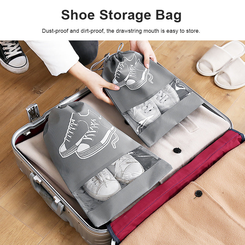 2 pcs  Portable Shoe Organizer Drawstring Bag