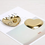 Gold Metal Jewelry Tray Heart Shaped