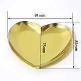 Gold Metal Jewelry Tray Heart Shaped