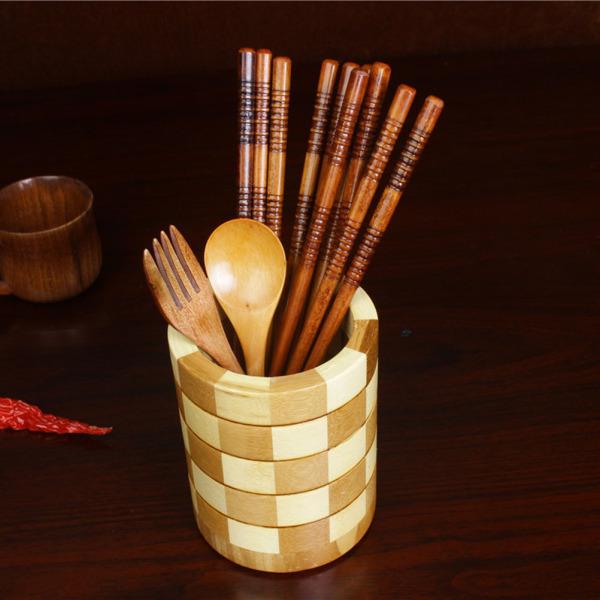 Bamboo Utensil Cutlery Holder