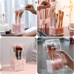 Acrylic makeup brush organizer With Pearl