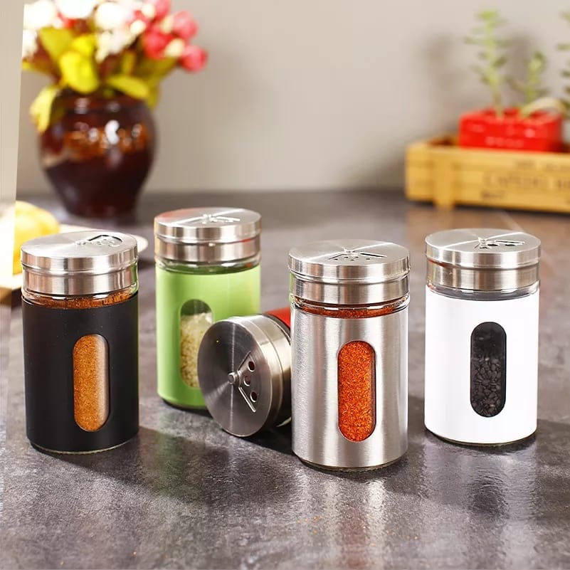 Stainless Steel Spice Jar With Rotate Cover