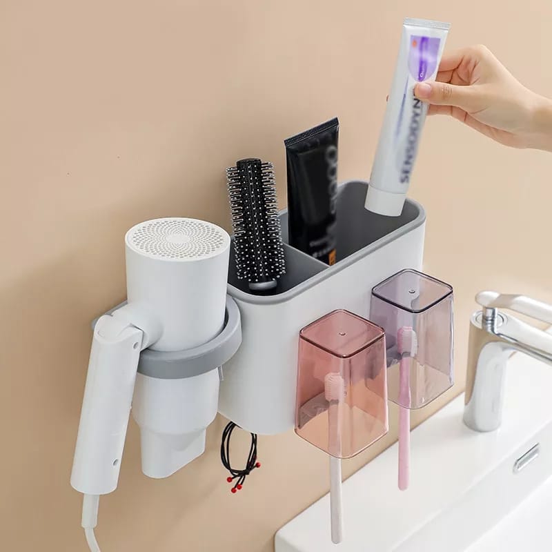 Multi-functional Punch Free Tooth Brush Hanging Holder Home Supplies Storage Rack