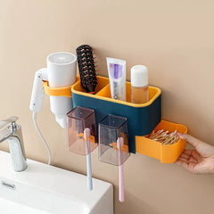 Multi-functional Punch Free Tooth Brush Hanging Holder Home Supplies Storage Rack