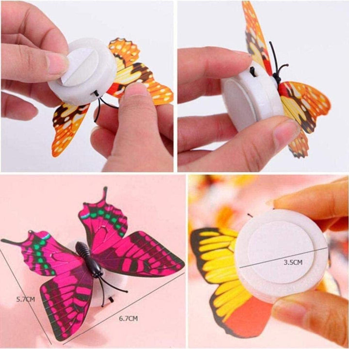 6 Pc LED Butterfly Decoration 3D Wall Stickers