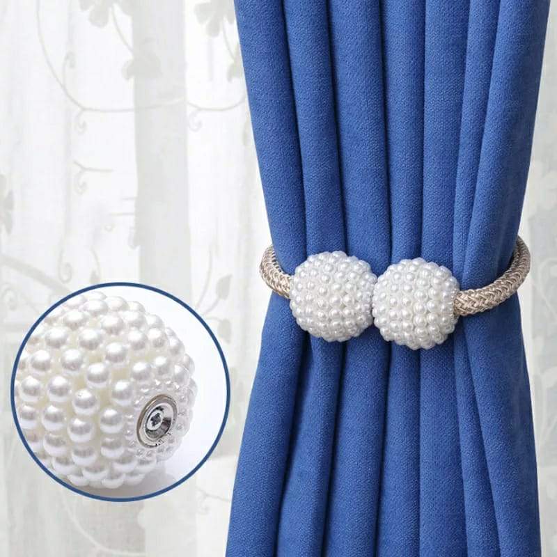 2 pcs Curtain Holding Pearl Magnetic Clip