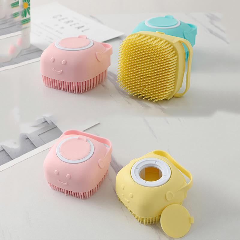 Silicone Soft Bath Body Brush With Shampoo Dispenser