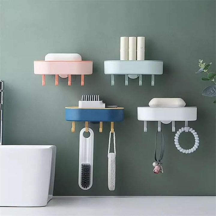 Double Layer Soap Holder with Hooks