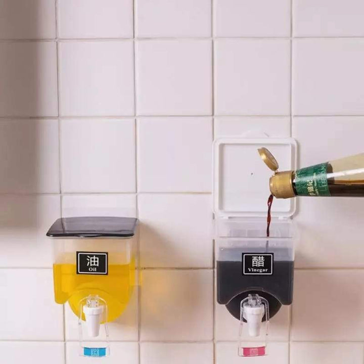 Wall-Mounted Oil Vinegar Dispenser Jar Container