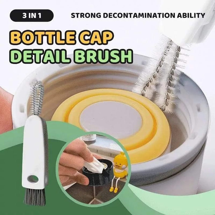 3 in 1 Bottle Lid Rubber Ring Groove Gap Cleaning Brush, Multifunctional Bottle Gap Cleaner
